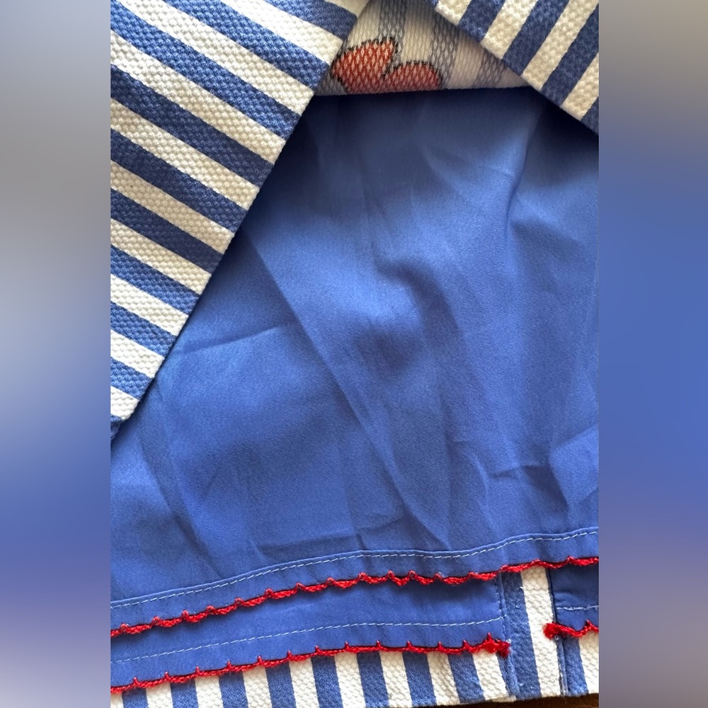 Anthropologie Floral Stripe Skirt | Coastal European Summer Chic | Size 8 - Picture 7 of 10